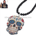 Cartoon acrylic black beads skull sweater chain fashion beaded necklace